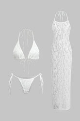 Hally | Bikini And Open Knit Cover Up Set