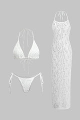Hally | Bikini And Open Knit Cover Up Set