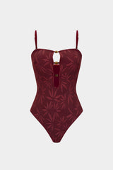 Beaded Backless Slip One-Piece Swimsuit