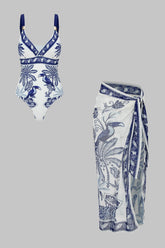 Bird | Print Wrap 3-Piece Bikini Set