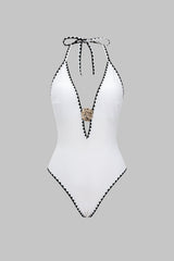 Heather | Neck Tie-Back One-Piece Swimsuit