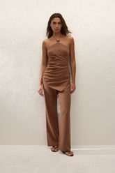 Cleo Women's Pants | Slim Tailored Fit, Cacao Color