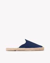 Dalia Mule Espadrilles | Cotton Upper, Jute Sole in Armada Blue