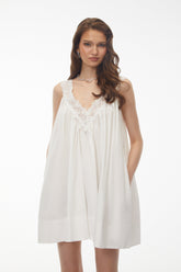 Katia | Women's Dress White Lace Trim Mini Summer Dress