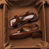 Ivy Cross Sandals | Leather Blend, Orthopedic Cushioned Footbed