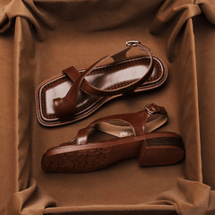Ivy Cross Sandals | Leather Blend, Orthopedic Cushioned Footbed
