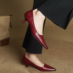 Sera Leather Heels | Leather Blend, Elegant 4.5 cm Kitten Heel