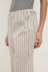 Riva Stripe Pants | Low-Rise Cotton, Elastic Waistband