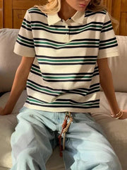 Noelle | Stripe Polo Tee