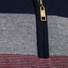 Quest Quarter-Zip Sweater | Striped Cotton Blend, Relaxed Fit
