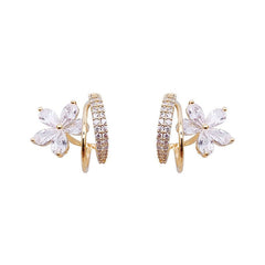 Blossom Earring | Delicate Petal Design with Sparkling Accents