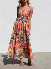 Isadora | Floral Backless Slip Maxi Dress