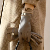 Leather look gloves for winter