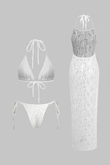 Hally | Bikini And Open Knit Cover Up Set