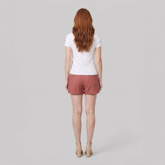 Blythe Linen Shorts | Side Tie Detail, Tuscan Red