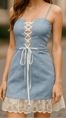 Isabelle | Halter Denim Mini Dress