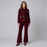 Celeste Women's Set | Corduroy Jacket with Flare Pants, Stand Collar, Cargo Pockets