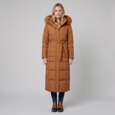 Quinna Black Puffer Jacket | Quilted, Hooded, Long Maxi Coat