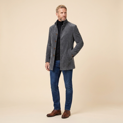 Jasper Men's Coat | Slim-Fit Corduroy, Stand Collar