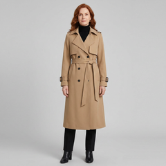Dalia Maxi Trench Coat Women | Double Breasted, Belted, Relaxed Fit