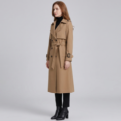 Dalia Maxi Trench Coat Women | Double Breasted, Belted, Relaxed Fit