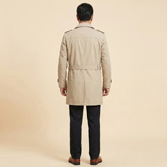 Carter Trench Coat Men | Knee-Length, Regular Fit, Adjustable Belt