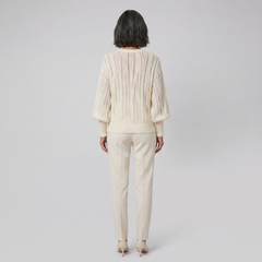 Ophelia Sweater | Ribbed Knit, Openwork Dolman Sleeve