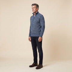 Heston Quarter Zip Sweatshirt | Knitted Warm Fleece, Slim Fit