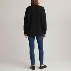 Sable Black Cardigan | Soft Knit with Pockets, V-Neck Design