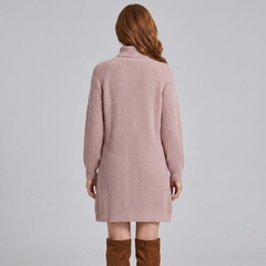 Elysia Knit Sweater Dress | Turtle Neck, A-Line Silhouette for Women