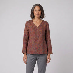 Kairo Crosswrap Blouse | Linen Blend, Asymmetrical Design for Women