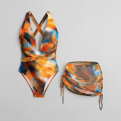 Abstract | Swimsuit Sarong Skirt Set