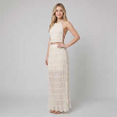 Adele | Maxi Dress Lightweight Two-Piece Halter Top Set for Women