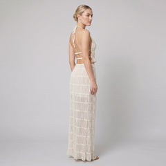 Adele | Maxi Dress Lightweight Two-Piece Halter Top Set for Women