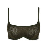 Aero Lace Bralette | Non-Padded, Dark Khaki