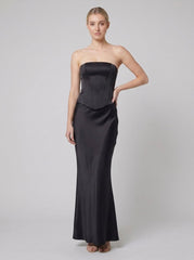 Alva | Maxi Skirt Bias-Cut Satin, Fully Lined Long Skirt for Women