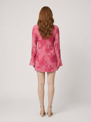 Alyra | Midi Dress Sheer Georgette, Floral Embroidery for Parties and Summer Events