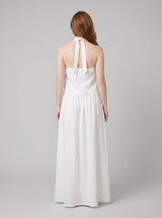 Amara | Maxi Set Cotton-Linen, Halter-Neck Design
