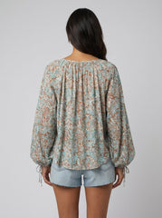Arianna Floral Blouse | Organic Cotton Blend, Puff Sleeve Design