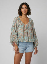 Arianna Floral Blouse | Organic Cotton Blend, Puff Sleeve Design