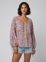 Arianna Floral Blouse | Organic Cotton Blend, Puff Sleeve Design