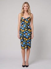 Arielle Women's Dress | Black Floral Print, V-Neck Back, Cocktail Party