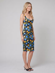 Arielle Women's Dress | Black Floral Print, V-Neck Back, Cocktail Party