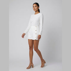Astra | Zipper Shorts Asymmetrical Design, Relaxed Fit