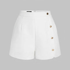 Astra | Zipper Shorts Asymmetrical Design, Relaxed Fit