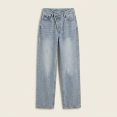 Asymmetric | Waist Straight Leg Jeans