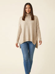 Aurelia High Neck Sweater | Soft, Draped Comfort