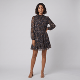 Ava Dress | Black Print Elegance