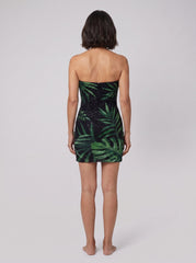 Aveline Womens Dress | Beaded Mesh, Strapless Tropical Mini