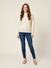 Avery Cashmere Sweater | Elegant Blend for Women, High Neck, Ribbed Details